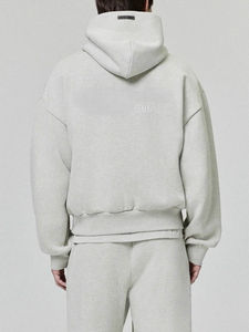 เสื้อฮู้ดดี้ OEM ทรงผู้ชาย ป้ายยางยืด ผ้าคอตตอนฟลีซเนื้อหนัก เสื้อฮู้ดดี้สำหรับผู้ชาย ทรงโอเวอร์ไซส์ เสื้อสเวตเชิ้ตทรงหลวมสำหรับผู้ชาย - Product Image 3