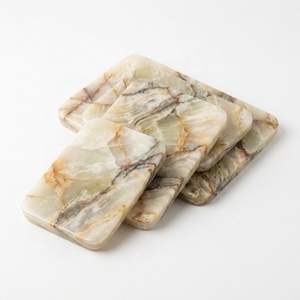 Ensemble de 3 plateaux de service en marbre onyx naturel, faits à la main, emboîtables, pour fromages, vente en gros, fabricant Impex Pakistan, produit phare 2026 - Product Image 2