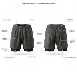 Pantalones Cortos Deportivos 2 en 1 de Estilo Único, Secado Rápido, para Gimnasio y Entrenamiento, con Logotipo Personalizado, Capa Interior de Compresión, Transpirables - Product Image 2