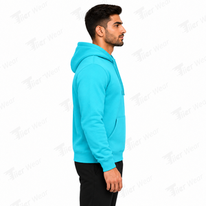 Sweat à capuche pour homme Streetwear Premium en molleton noir à manches longues, coupe décontractée oversize - Product Image 3