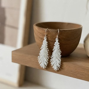 Handmade Fairy Style Beaded Hoop Earrings with Swan Feather Tassel Luxury <b>Braided</b> <b>Long</b> Earrings for Women's Wedding Jewelry Gif - Product Image 1