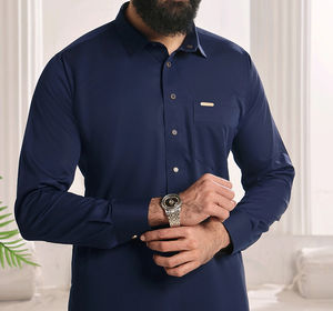 Nouvelle Tunique Traditionnelle Musulmane Élégante pour Hommes, Style Marocain et Arabe de Dubaï, Jubbah Islamique Légère en Coton Longueur Ras du Sol - Product Image 4