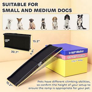 Rampa Pieghevole Regolabile per Cani da 61 Pollici per Auto, Rampa Portatile per Animali Domestici con Corrimano Laterali Antiscivolo in Plastica Satinata per Esterni - Product Image 3