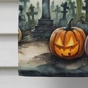 Large Spooky Graveyard Halloween House <b>Flag</b> Multicolor Porch Sleeve <b>Pole</b> Decorative Yard Banner Artwork Polyester Wall Hanging - Product Image 4