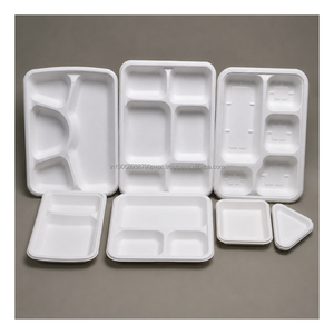Assiettes carrées écologiques jetables Xportio International en bagasse, biodégradables, avec plateau, en gros, pour fêtes et traiteur - Product Image 5
