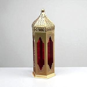 Lanterne décorative en fer rustique de style farmhouse, porte-bougie pour centre de table, lanterne décorative en métal faite à la main - Product Image 1