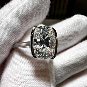 Sparkly Moissanite 3CT Cushion Cut Diamond <b>Solitaire</b> <b>Ring</b> Original 925 <b>Silver</b> Fine Wedding Party Gift Jewelry for Bride Charms - Product Image 4