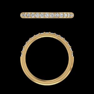 0.37ct Round Diamond Wedding Band 14k 18k Yellow Gold Half Eternity <b>Stacking</b> <b>Ring</b> Bridal Anniversary Fine Jewelry Custom - Product Image 3
