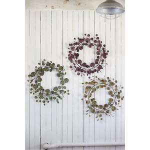 Guirlande murale moderne en métal en forme de feuille d'eucalyptus, décoration suspendue en fer forgé 3D pour ferme, maison, mariage, fête, ornements en gros - Product Image 1