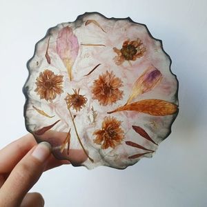 Natural Resin Crystal <b>Agate</b> <b>coaster</b> Color Palette Personalized Party Decoration <b>coaster</b> Ornaments Wedding Supplies - Product Image 4