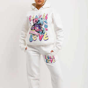OEM Custom Logo Casual Jogging Suit Blank Cropped Hoodie and Lounge Women Tracksuit 2 Two Piece <b>Set</b> for Women Jogger Sweatpants - Product Image 4