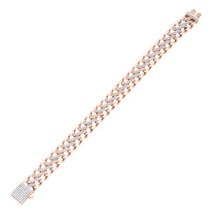 18K Rose Gold Gents Bracelet 21.250g Regular Size Real Gold Wristlet For <b>Men</b> Elegant Solid Link Fine Jewelry Male Classic Luxury - Product Image 6