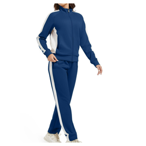 Conjunto Deportivo de Algodón Personalizado y Elegante para Mujer, Ropa Casual de Moda para Gimnasio, con Chaqueta de Manga Larga con Cierre, a Precio Económico - Product Image 4