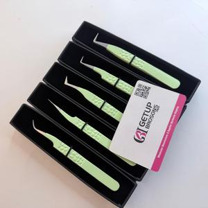 GETUP BROSONS IMPEX – Kit de pinces à épiler de précision en acier inoxydable (curves, 90°, droites, en forme de botte) à pointe lisse 10 mm, antistatiques, pour manucure - Product Image 2
