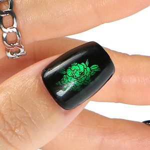 Ongles artificiels à presser personnalisés, courts, carrés, pailletés, style amande française, avec colle, aspect naturel, en ABS, marque privée - Product Image 5