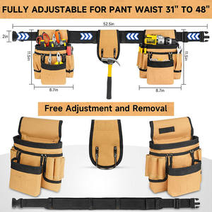 Ceinture à outils de charpentier de haute qualité, ceinture à outils en cuir robuste, ceinture de travail avec bretelles, ceinture à outils professionnelle en cuir - Product Image 2
