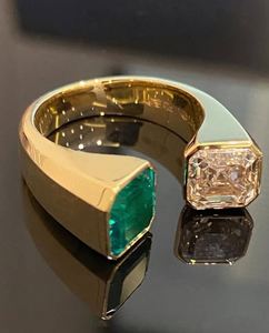 Anillo de Compromiso de Moissanita Cultivada en Laboratorio con Engaste de Garras en Plata de Ley 925 Chapada en Oro de 14K para Aniversario de Bodas y Fiestas - Product Image 6