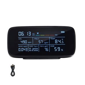 Monitor de Calidad del Aire Profesional 9 en 1, Medidor de CO2, Temperatura, Humedad, Formaldehído, TVOC, PM2.5, PM10, PM1.0, con Indicador de Calidad del Aire (AQI) - Product Image 1
