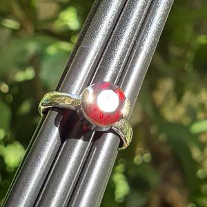 Handmade Round Garnet <b>Ring</b> 925 Sterling Silver Band Natural Red Gemstone Jewelry Elegant Gift For Women - Product Image 3