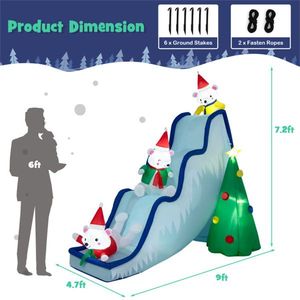 9 Feet Inflatable Polar Bear Slide Scene Outdoor Holiday Yard Decoration for Christmas Festive Christmas Ornament - Product Image 3