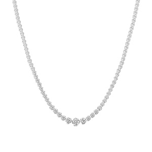 Bijoux de mariage de fiançailles de luxe pour femmes VVS2 Lab diamant Tennis colliers IGI certifié diamant collier en or massif - Product Image 1