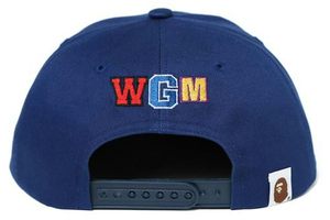 Casquette Snapback Bleue à 6 Panneaux avec Broderie Motif Bouche de Requin sur le Panneau Avant, Unisexe, Style Urbain, Chapeau Ajusté, Effet Délavé, 100% Coton - Product Image 3