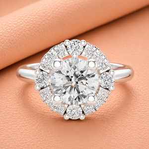 Anillo de Diamantes Vintage con Halo de Rayos de Sol para Mujer en Oro Amarillo, Oro Blanco y Oro Rosa, Elegante Regalo de Joyería Nupcial - Product Image 2