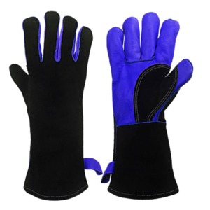Gants de soudage 14 pouces, vente en gros directe d'usine, gants de sécurité en cuir croûte résistants à la chaleur pour travaux industriels et lourds - Product Image 2