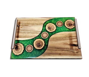 Modern Zen-Inspired Thuja Ink-Style Dry <b>Tea</b> <b>Tray</b> Simple Multi-Functional Household Heat Insulation Pot Holder Resin Wood - Product Image 1