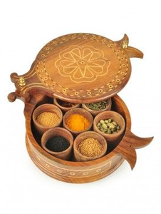 Luxury Design Wooden Spice <b>Box</b> Unique Design Wood Lid Handicraft Kitchen Use Wood Containers - Product Image 2