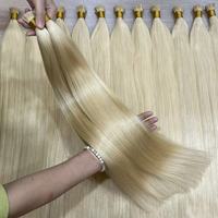 Vente en gros de cheveux humains vierges russes doublement étirés Itip 16A, lisses et avec mèches