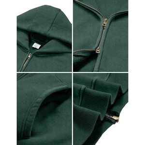 Nouvelle Arrivée Sweat à Capuche Zippé Vert pour Homme, Décontracté, Uni, à Manches Longues avec Poches, Style Streetwear Automne, ODM OEM - Product Image 6