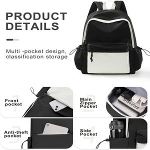 Fletcher Casual Sports <b>Backpack</b> Softback Zipper Closure Unisex <b>18L</b> Nylon Material Breathable PANELLED Pattern Daily Use - Product Image 5