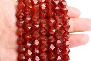 Perles de cornaline rouge, taille étoile, facettées, qualité supérieure, pierres précieuses naturelles authentiques, perles en vrac 8MM 10MM, options de lots en gros - Product Image 2