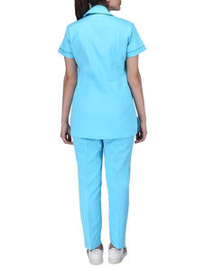 Conjunto de Uniformes Médicos de Verano de Alta Calidad, Unisex, Manga Corta, Poliéster y Spandex - Product Image 3