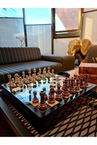 Ensemble d'échecs en laiton fait main, vintage, noir et or, pièces en métal lestées, jeu de société décoratif antique, vente en gros - Product Image 4