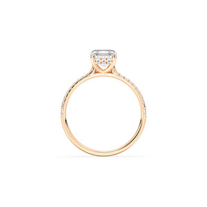 แหวนเพชรทรง Asscher ขนาด 1.31 กะรัต เพชรเลี้ยงในห้องปฏิบัติการ ประดับด้วยวงแหวนรอบเพชรแบบซ่อน ตัวเรือนทองคำแท้ 14K เพชร HPHT CVD เครื่องประดับชั้นดี - Product Image 5
