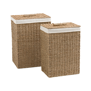 Panier en jonc de mer de style rustique haut de gamme avec couvercle, panier en jonc de mer tissé à la main pour salle de bain et cuisine, vente en gros du Vietnam - Product Image 5