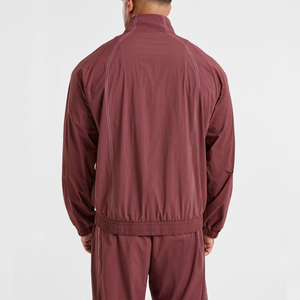 <b>Men</b>’s Custom Made Windbreaker Tracksuit Set Solid Color Polyester/Nylon Stand Collar <b>Jacket</b> With Pockets Heavyweight Tracksuit - Product Image 4