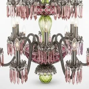 Lámpara de araña ASFOUR St Louis de 18 luces, lámpara de araña de cristal de lujo, elegante lámpara de techo hecha a mano de estilo francés para decoración del hogar - Product Image 6