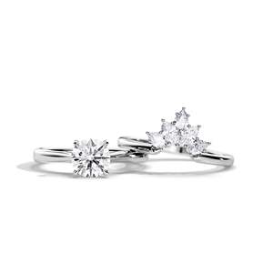 Anillo de compromiso de diamante de corte brillante redondo para mujer, chapado en oro de 14k, certificado IGI, estilo clásico, color D, diamante cultivado en laboratorio. - Product Image 5