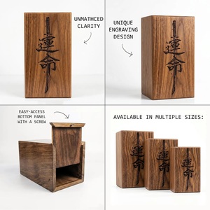 Urne funéraire en bois personnalisée, écologique et durable, pour souvenir de sabre de samouraï, hommage funéraire, 200-220 pouces cubes - Product Image 3
