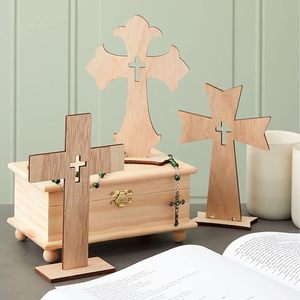Croix en bois poli de qualité supérieure, faite à la main, antique, religieuse, à suspendre au mur pour la décoration de la maison et l'usage spirituel - Product Image 2
