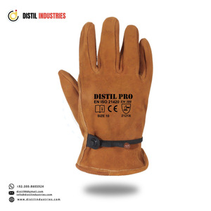 Genuine Cowhide Leather <b>Driver</b> <b>Gloves</b> for Heavy-Duty Work for Driving Safety <b>Gloves</b> for <b>Drivers</b> and Industries - Product Image 5