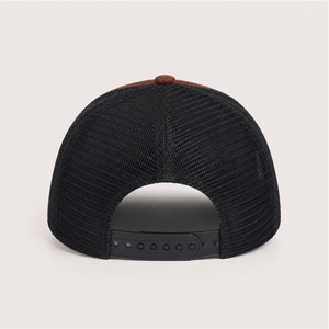 Casquette de camionneur vintage personnalisée en daim marron |   Casquette de baseball à dos en maille |   Casquette de sport réglable à fermeture snapback - Product Image 6
