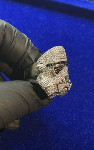 VVS1 <b>Diamond</b> 14K Gold Plated Iced Out Soldier Helmet Engagement Wedding <b>Ring</b> Full <b>Diamond</b> Warrior Mask for Men - Product Image 5