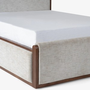 Modern Upholstered <b>with</b> Fabric <b>Bed</b> Frame <b>Queen</b> Size Soft <b>Bed</b> <b>with</b> Quilted Headboard and Footboard - Product Image 4