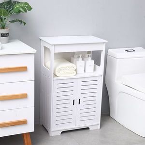 Mobile da Bagno in PVC con Doppia Anta, Altezza 80cm, 2 Scomparti (50x30x80)cm - Product Image 3