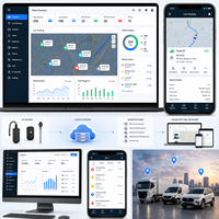 Intégration du logiciel SmartFleet IoT avec application mobile, suivi des véhicules en temps réel, surveillance de la flotte, alertes instantanées, Android, iOS
