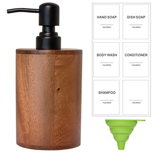 Dispensador de Jabón Cuadrado de Madera de Pino Teñido en Color Nogal para Decoración del Hogar |   Hecho a mano en Moradabad, venta al por mayor - Product Image 2